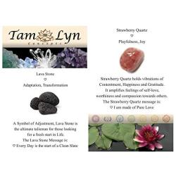 TamLyn Concepts 108 Mala Beads Hand Knotted Japa Necklace for Meditation - 8mm Prayer Beads Tassel Necklace with Lava Rock and Semi Precious Gemstones - Healing Stones - Yoga Jewelry Reiki Infused