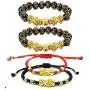 4 Pcs Pi Xiu Bracelet Feng Shui Obsidian Bracelet for Men Women Adjustable Wealth Good Luck Elastic Bracelet 4 Pcs Pi Xiu Bracelet Feng Shui Obsidian Bracelet for Men Women Adjustable Wealth Good Luck Elastic Bracelet