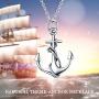 LUHE Anchor Necklace Sterling Silver Polished Nautical Anchor Rope Fine Jewelry for Men Women, for Her (Anchor Necklace)
