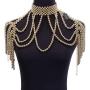Jerollin Simulated Pearl Body Statement Necklace for Women, Fashion Collar Bib Necklaces Fashion Costume Jewelry Necklace