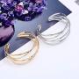 Multi-Layer Cross Wire Bangle Minimalist Simple Coil Punk Style Cuff Open Adjustable Wide Bracelet for Women Teen Girls Fashion Jewelry Armlet Armband Bangle