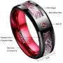 TUNGSTORY 8mm Tungsten Carbide Wedding Ring with Silver Celtic Dragon and Red Carbon Fiber Inlay Beveled Edge Comfort Fit Size 6-16 TUNGSTORY 8mm Tungsten Carbide Wedding Ring with Silver Celtic Dragon and Red Carbon Fiber Inlay Beveled Edge Comfort Fit Size 6-16
