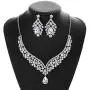 Hapibuy Crystal Bridal Wedding Necklace and Earrings Jewelry Set For Women and Brides Hapibuy Crystal Bridal Wedding Necklace and Earrings Jewelry Set For Women and Brides