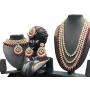 CROWN JEWEL Indian Bridal Wedding Kundan Choker 5 Pcs Pearl Jewelry Necklace Earrings Set for Women