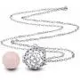 EUDORA Harmony Bola Necklace 20mm Rose Musical Chime Pendant CZ Perfume Diffuser for Mother, 30 Inches