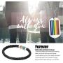 Jakob Miller Rainbow Necklace and Bracelet Set Stainless Steel Dog Tag Pendant Necklace and Handmade Magnet LGBT Pride Leather Bracelet for Unisex