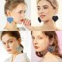 SKYFUN 9 Pairs Glitter Leather Earrings Hearts Valentines Day Faux Leather Earring Set for Women Girls Lightweight Heart Shaped Sequins Shining Earrings Jewelry