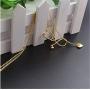 Dcfywl731 Stethoscope Inspired Necklace Bangle Bracelet Jewerly Set, Lariat Y Love Necklace for Doctors, Medical Student Jewelry, Nurse Heart Necklace (Gold Necklace Earrings Set)