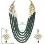 Aheli Elegant Indian Ethnic Traditional Layered Beaded Long Kundan Necklace Earring Set Bollywood Wedding Party Jewelry for Women Aheli Elegant Indian Ethnic Traditional Layered Beaded Long Kundan Necklace Earring Set Bollywood Wedding Party Jewelry for Women