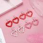 LANTAI 16-20 Pairs Faux Leather Earrings Egg Rabbit Flower Heart lip Leather Earrings Drop Dangle Earrings for Women Girls Holiday Earrings