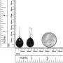 Gem Stone King 925 Sterling Silver Black Onyx Dangle Earrings 13.00 Cttw Gemstone Birthstone Pear Shape 16X12MM