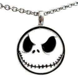 OhDeal4U Halloween Jack Skellington o Lantern Pumpkin King Pewter Pendant Charm Amulet Necklace Chain Choker