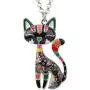 BONSNY Statement Enamel Alloy Chain Cat Necklaces Pendant Original Design for Women Girls