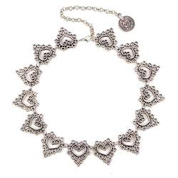 Chargances Fashion Women Heart Choker Bohemia Silver Choker Necklace for Women Personalize Heart Choker Delicate Choker Chain Jewelry for Women and Girls