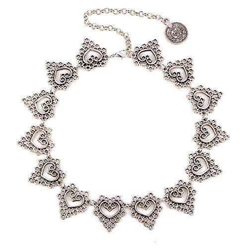 Chargances Fashion Women Heart Choker Bohemia Silver Choker Necklace for Women Personalize Heart Choker Delicate Choker Chain Jewelry for Women and Girls