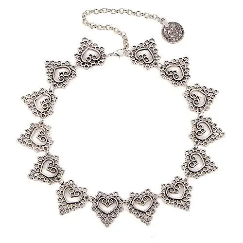 Chargances Fashion Women Heart Choker Bohemia Silver Choker Necklace for Women Personalize Heart Choker Delicate Choker Chain Jewelry for Women and Girls