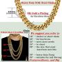 ROWIN&CO Mens Chain Thick Heavy 18K Gold Plated Stainless Steel Miami Curb Cuban Link Necklace Hip Hop Jewelry Choker Chain,15mm Width/ 18 20 22 24 26 30 35 inch Lengths, (with Gift Box)