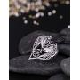 Wicca Norse Viking Trinity Irish Knot Heart-Shaped Double Wolf Head Pattern Pendant Necklace