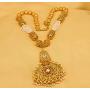 Bindhani Bollywood Style Jewellery Traditional Wedding Bridal Gold Plated Kundan Pearl Mala Pendant Necklace Earrings Jewelry Set for Women by Indian Artisan