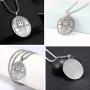 VASSAGO Stainless Steel First Pentacle of the Sun Pendant Necklace Key of Solomon Seal Round Charm Wide Chain Talisman Jewelry Men