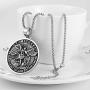 AsAlways Saint Michael Necklace, Personalized Engraving Protection Gifts for Men Women, Stainless Steel St. Michael The Archangel Medal Pendant Jewelry Pray For Us