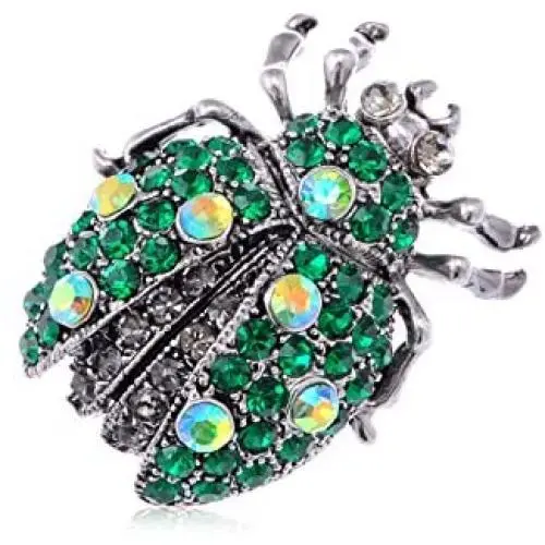 Alilang Antique Silvery Tone Shine Crystal Rhinestones Ladybug Beetle Insect Brooch Pin Alilang Antique Silvery Tone Shine Crystal Rhinestones Ladybug Beetle Insect Brooch Pin