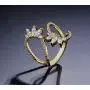 JewelryLand Gold Plated Leaves Open Ring Made with AAA Cubic Zirconia JewelryLand Gold Plated Leaves Open Ring Made with AAA Cubic Zirconia