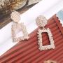 boderier Rasied Statement Earrings Women Vintage Chunky Metal Textured Geometric Square Drop Door Knocker Earrings Set