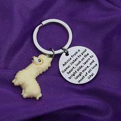 AKTAP Llama Keychain Coworker Keychain Alpaca Gift Llama Lover Gift Llama Chilling Lovers Jewelry Funny Animal Gift For Best Friend