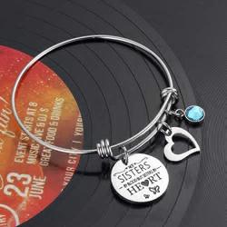 Phoenix Angela to My Best Friends Bracelets- Not Sisters by Blood But Sisters by Heart Inspirational Birthday Gifts Charm Engraved Bangle for Women Sister Gift Jewelry