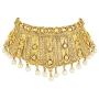 Aheli Indian Wedding Designer Faux Kundan Encrusted Choker Necklace with Maang Tikka Set Party Ethnic Fashion Jewelry for Women