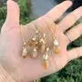 Genuine 925 Sterling Silver Small Tiny Raw Amethyst Citrine Gemstone Necklace 18 inch Healing Crystals Chakra Stones Fine Jewelry Women Girls Birthday Mothers Gifts