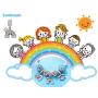 Sambaah Rainbow Sterling Silver Rainbow Bridge Charm “You are My Sunshine” Love Pendant with Colorful Cubic Zirconia fit Pandora Bracelets