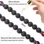 PWMENLK Lava Beads,Mala Prayer Beads OM Buddha Pendant 7 Chakra Tibetan Buddhist Healing Lava Rock Gemstone Meditation Wrap Necklace Bracelet(Lava,OM Buddha)