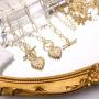 Ursteel Layered Choker Necklaces for Women, 14K Gold Plated Dainty Heart Initial Pendant Paperclip Chain Necklace Layering Gold Toggle Necklaces for Women Jewelry Gifts