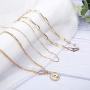 HAIAISO Layered Gold Pendant Choker Necklace - 14K Gold Plated Multilayer Coin Medallion Snake Chain Adjustable Dainty Necklace Set for Women Jewelry Gifts