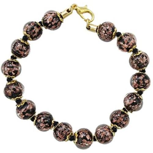 GlassOfVenice Murano Glass Sommerso Bracelet - Black