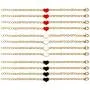 Uloveido 1 Dozen Cute Red Black White Heart Bracelets Gold Plated Adjustable Anklet Gifts for Children Kids On Christmas Y569 Uloveido 1 Dozen Cute Red Black White Heart Bracelets Gold Plated Adjustable Anklet Gifts for Children Kids On Christmas Y569