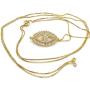 Gold Evil Eye Lariat Necklace for Women 18K Gold Plated Sliding Adjustable Chain Choker Jewelry
