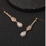 SWEETV Slender Teardrop Cubic Zirconia Chandelier Dangle Earrings- Bridal Wedding Jewelry Style for Brides,Bridesmaids
