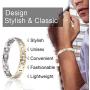 38 Titanium Magnetic Bracelet Fashion Health Bracelets (Sliver & Gold, 8.5(inch))