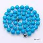JYXJEWELRY Single Strand Turquoise Jewelry 8.5mm Round Blue Turquoise Necklace 18''