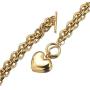 Heart Pendant Necklace and Bracelet Chain Set Gold Silver Stainless Steel Love Heart Pendant Choker Necklace with Toggle Clasp for Women Girls Gifts