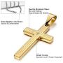 Cupimatch Mens Stainless Steel Religious Bible Lords Prayer Cross Pendant Necklace, 22'' Chain