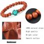 Ocean Sea Turtle Bracelets Save Beach Jewelry for Women Men 8MM Natural Stone Elastic Friendship Beads Bracelet (x-Group 1)
