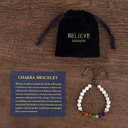 Believe London Gemstone Healing Chakra Bracelet Anxiety Crystal Natural Stone Men Women Stress Relief Reiki Yoga Diffuser Semi Precious