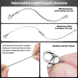 Hicarer 12 Pieces Stainless Steel Chain Extender Adjustable Necklace Extender Chain with Lobster Clasp