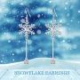Sterling Silver Snowflake Earrings for Women Teens, Winter Dangle Earrings Snowflake Jewelry Gifts for Her