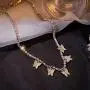 Easedaily Boho Necklaces Gold Butterfly Choker Rhinestone Pendant Short Necklace Chain for Women and Girls