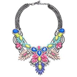 Lovage Colorful Resin Bubble Bib Statement Necklace Bohemian Chunky Collar Jewelry …